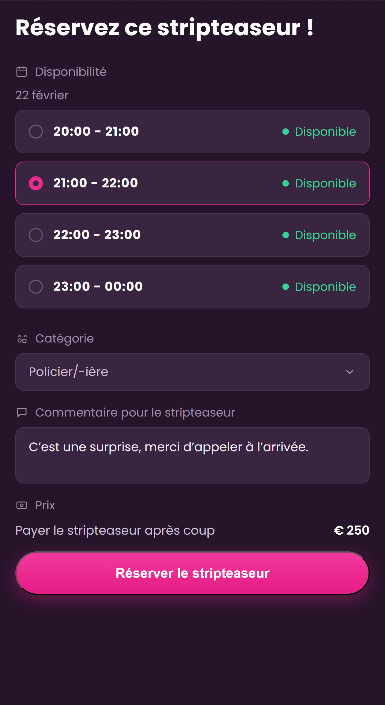Réservation